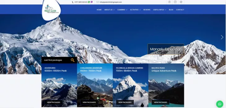 screenshot of peak climbing nepal