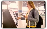 A women is using feedback machine