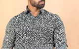abstract tiger printed shirt