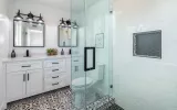 White themed stunning bathroom design
